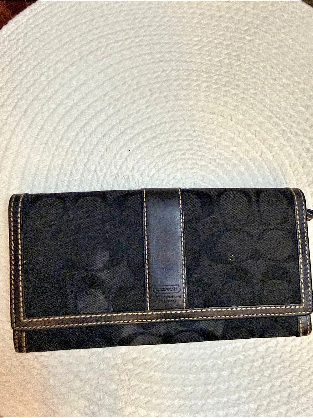 Coach Black Leather-Trim Wallet
